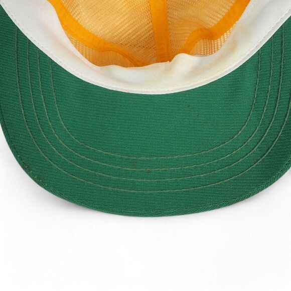 Reynolds Vintage Eagle Patch Trucker Snapback Hat Made in USA Green / Yellow - Picture 7 of 9